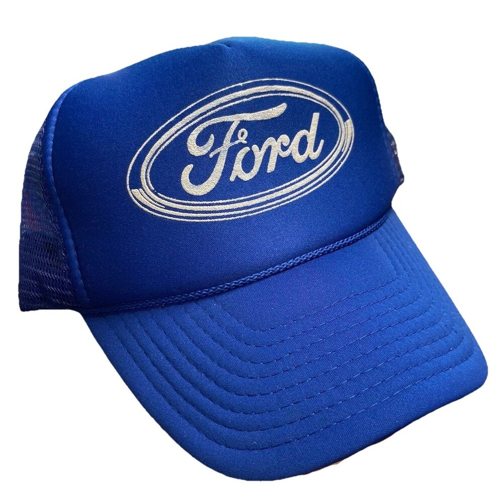 Vintage Ford Racing Hat Cap Trucker Meshback Y2K 90s Nissin Blue